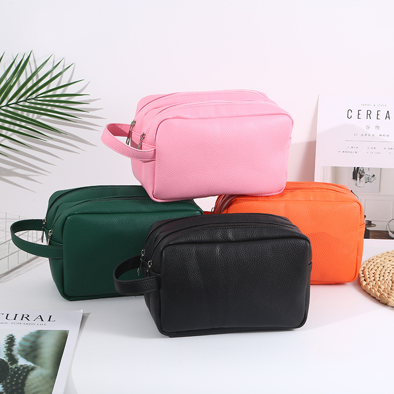 Borsa per trucco PU a doppio strato