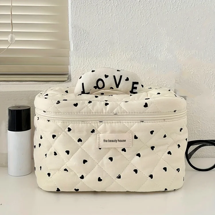 Love Mini Heart Stampa Organizzatore da viaggio cosmetico