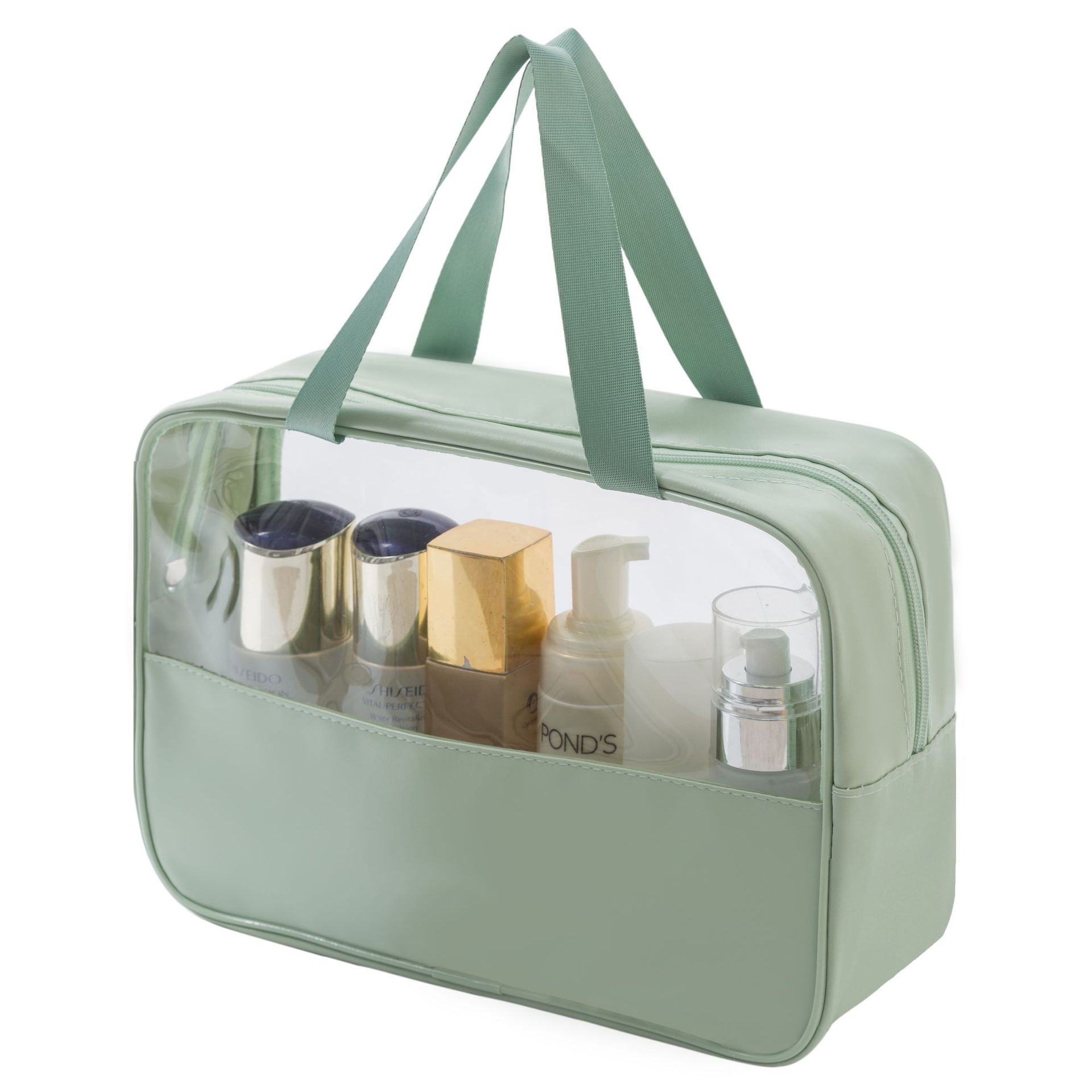 Borsa per trucco traslucido PU