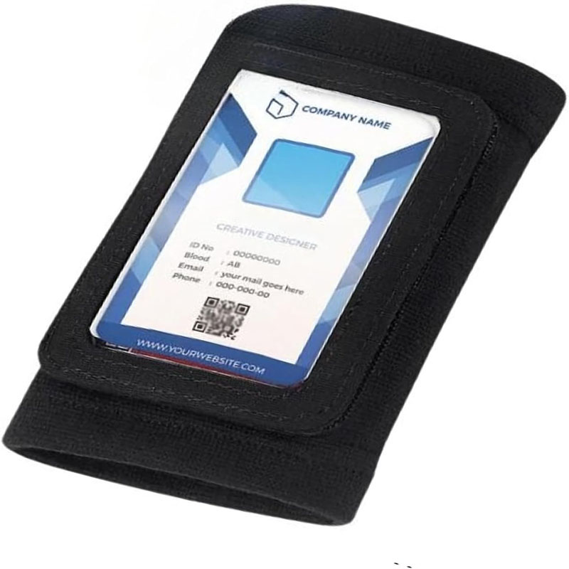 Portafoglio porta badge con bracciolo con finestra trasparente abilitato RFID