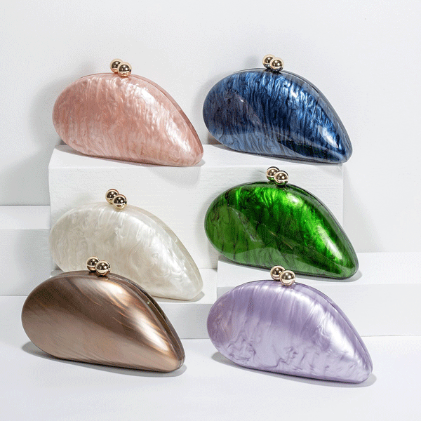 Borsa a forma di conchiglia borse da sera della frizione di lusso per le donne